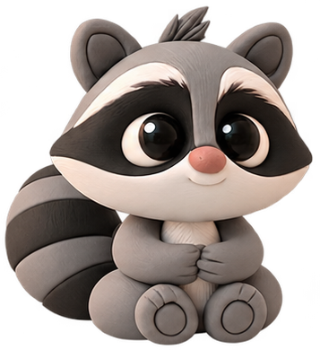 A little clay raccoon